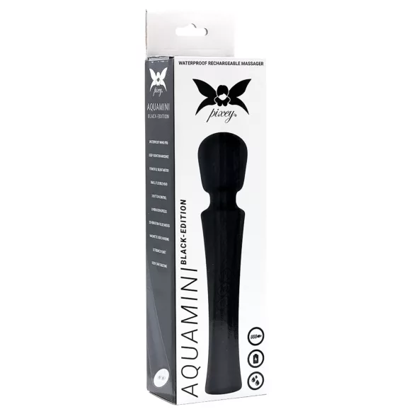 Pixey Aquamini - mini wand vibrator (black)