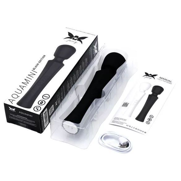 Pixey Aquamini - mini wand vibrator (black)
