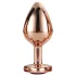 Gleaming Love - Aluminum Plug with Heart Stone - M (Rose Gold)
