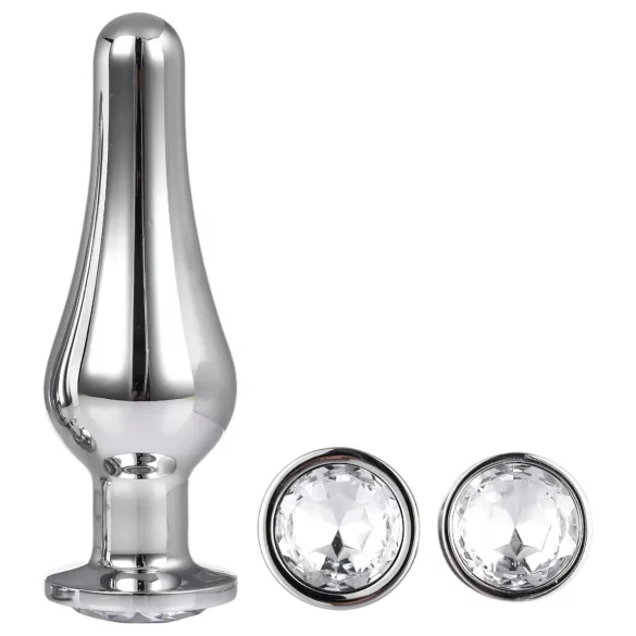 Gleaming Love - anal tip plug set (silver, 3-piece)