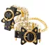 Allure - Pearl Beaded Black Wrist Cuffs