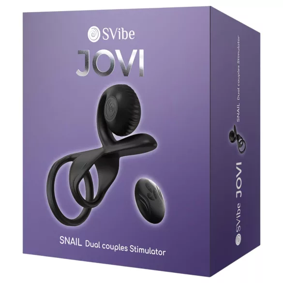 Snail Vibe Jovi - Couples' Ring & Vibrator (Black)