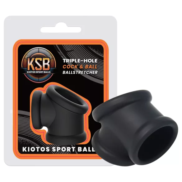 Kiotos - silicone penis and ball stretcher (black)