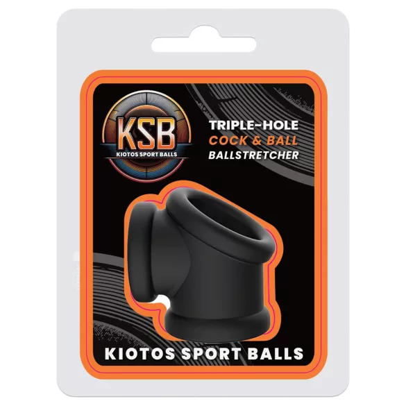 Kiotos - silicone penis and ball stretcher (black)