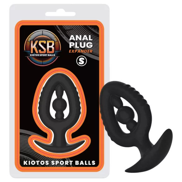 Kiotos - silicone anal plug with dilator, size S (black)