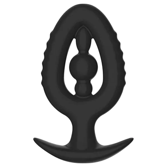 Kiotos - silicone anal plug with dilator, size S (black)