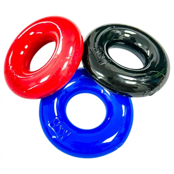 Kiotos Max-Stretch - stretchable penis ring set (black/red/blue)