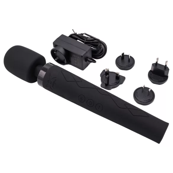 Pixey Deluxe Black Velvet - wand vibrator L (black)