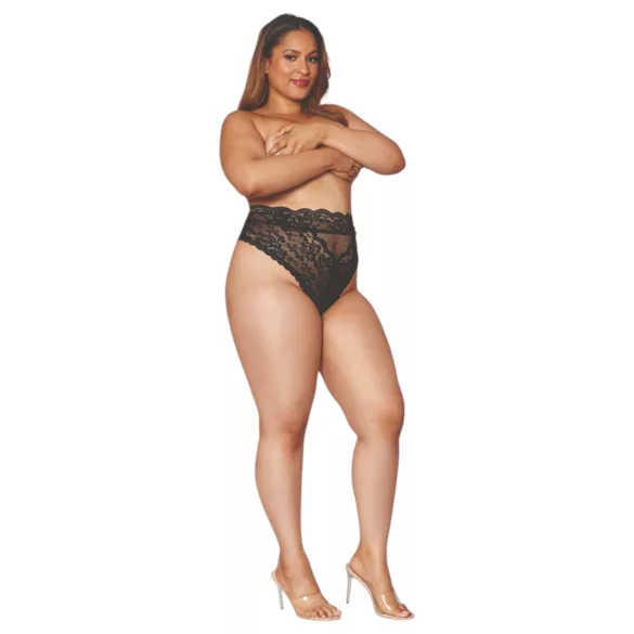 Dreamgirls - High-Waisted Lace Panty (Black) - 2XL