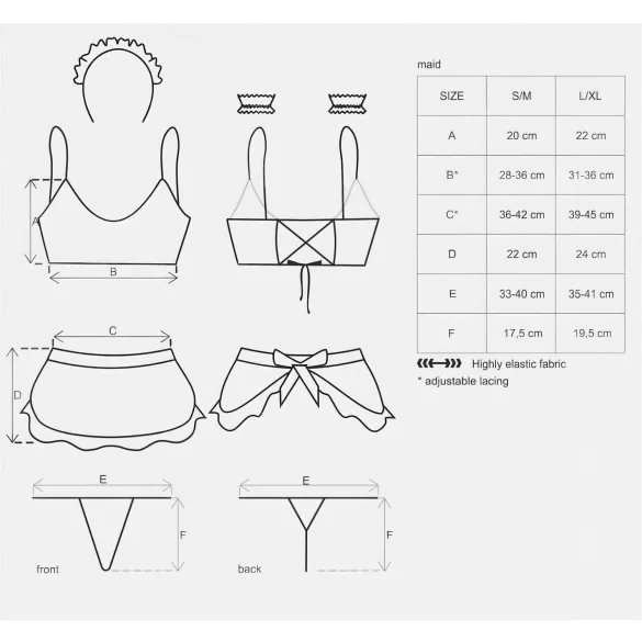 Obsessive Maid - 5-Piece French Maid Costume Set