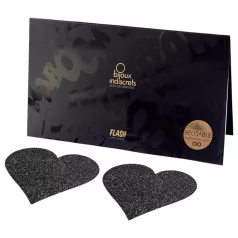 Bijoux Indiscrets Flash - Heart-Shaped Nipple Covers (Black)