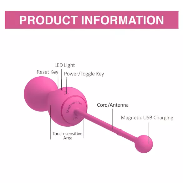 Magic Motion Kegel Master - App-controlled vibrating Kegel ball (pink)