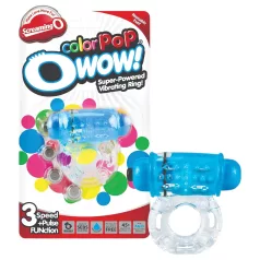 Screaming Color Pop - vibrating penis ring (clear blue)