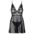 Obsessive Idillia - loose, lacy nightdress and thong (black)