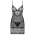 Obsessive Alluria - Lace Nightie & Thong Set (Black)