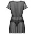 Obsessive Alluria - Lace Robe & Thong Set (Black) - L/XL