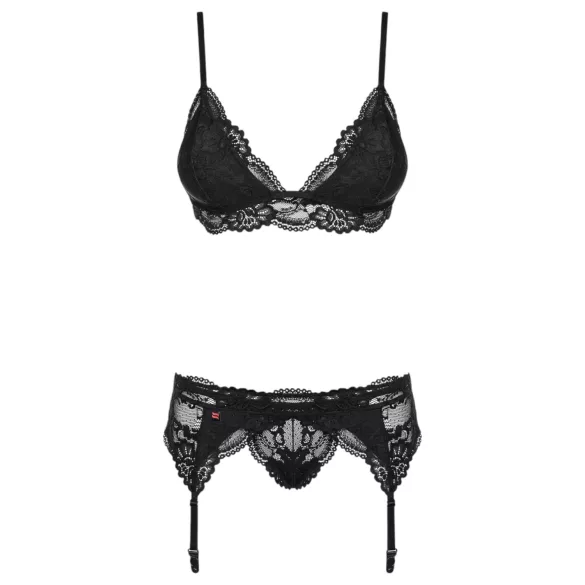 Obsessive 810-SEG-1 - Lace Lingerie Set (Black) - L/XL
