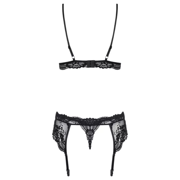 Obsessive 810-SEG-1 - Lace Lingerie Set (Black) - L/XL