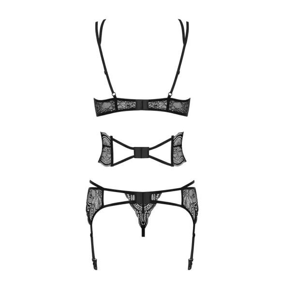 Obsessive Frivolla - Spicy Lace Lingerie Set (Black)
