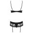 Obsessive Wonderia - Embroidered Lace Lingerie Set (Black)