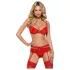Obsessive Heartina - Red Lingerie Set - L/XL