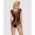 Obsessive B112 – Angel Wing Open-Back Fishnet Bodysuit (Black)