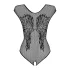Obsessive B112 – Angel Wing Open-Back Fishnet Bodysuit (Black) - XL/XXL