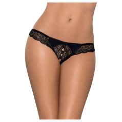   Obsessive Miamor - Sparkling Open Lace Thong for Women (Black) - L/XL