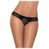 Obsessive Miamor - Sparkling Open Lace Thong for Women (Black) - L/XL