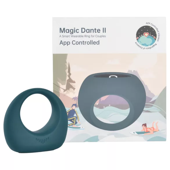 Magic Motion Dante II - App-controlled vibrating penis ring for men (blue)