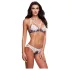 Baci - Floral Lace Lingerie Set with Open-Back Panties - M/L