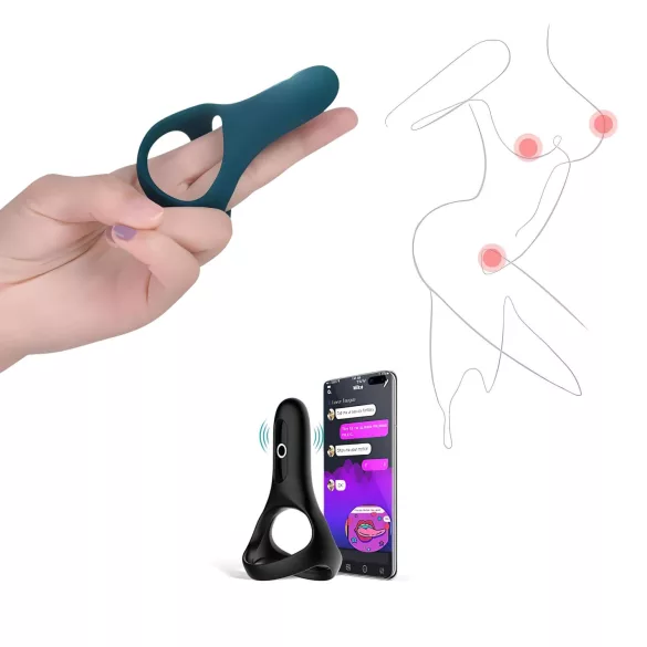 Magic Motion Rise - App-controlled vibrating penis ring for men (green)