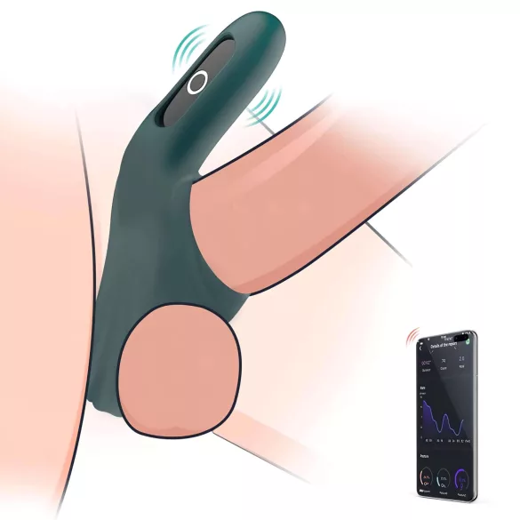 Magic Motion Rise - App-controlled vibrating penis ring for men (green)