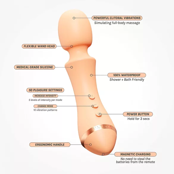 Vush Majesty 2 - rechargeable, waterproof massage vibrator (orange)