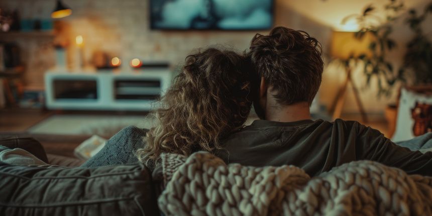 Couple are watching an erotic movie together - Lovesexshop.ie sex shop