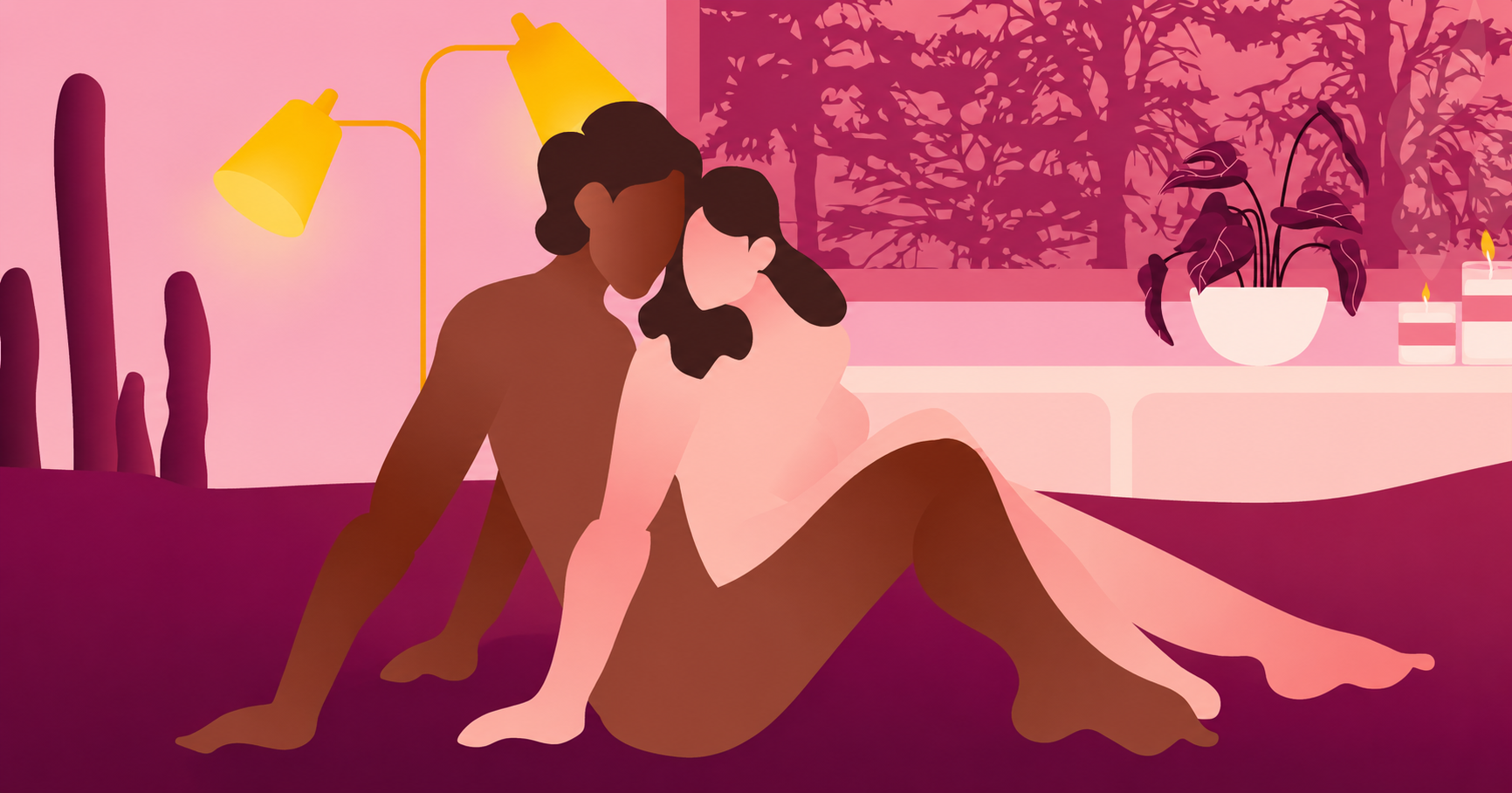 Couple reconnecting with playful intimacy and comfortable sex positions for long-term couples, Lovesexshop.ie sex shop
